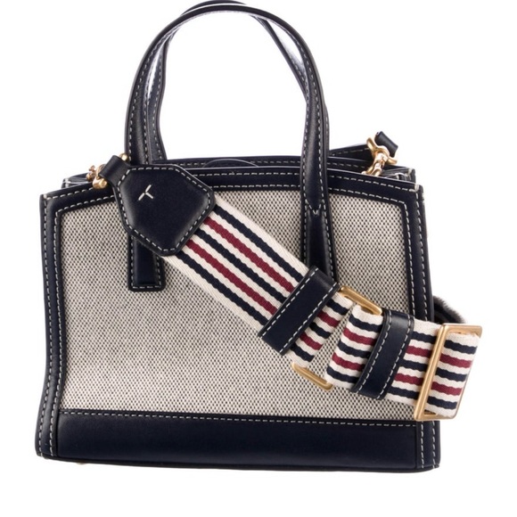 Tory Burch Navy Satchel with Structured Elegance